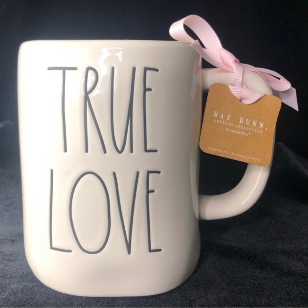 Rae Dunn TRUE LOVE Mug Pink Interior Valentine